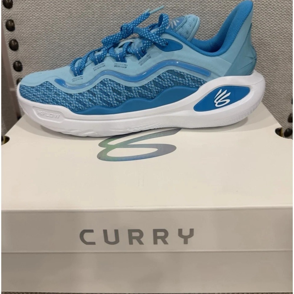 Under Armour Curry 11 Mouthguard Blue White Sneaker 3027725-400 Cushioned